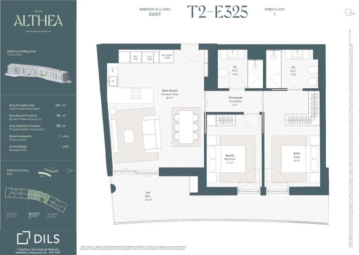 Apartamento T2 para Venda em Queluz e Belas Planta 1