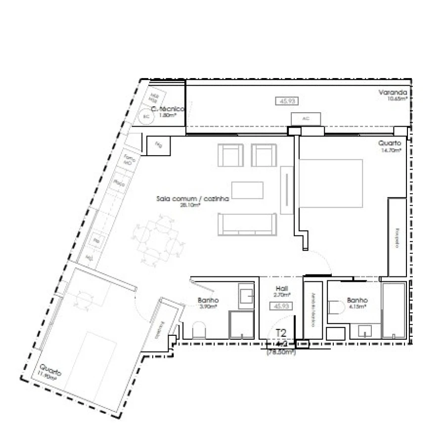 Apartamento T2 para Venda em Gulpilhares e Valadares Foto 4