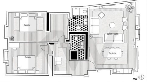 Apartamento T2 para Venda em Santa Maria Maior