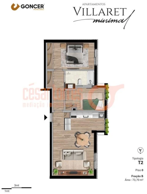 Apartamento T2 para Venda em São Felix da Marinha