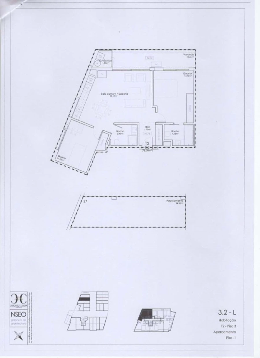 Apartamento T2 para Venda em Gulpilhares e Valadares Planta 1