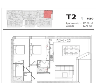 Apartamento T2 para Venda em Santa Maria Maior e Monserrate e Meadela