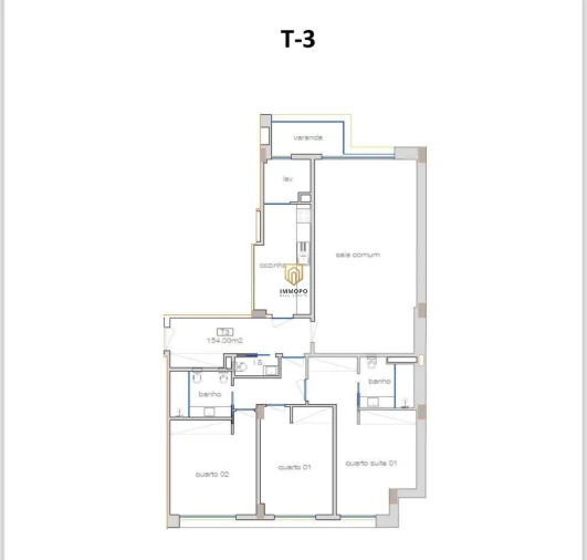 Apartamento T3 para Venda em Cedofeita, Santo Ildefonso, Sé, Miragaia, São Nicolau e Vitória Planta 1