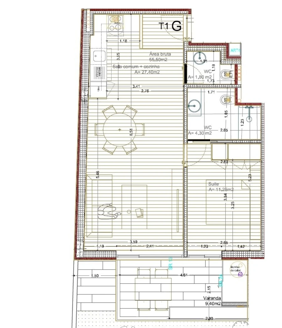 Apartamento T3 para Venda em Custóias, Leça do Balio e Guifões Planta 1