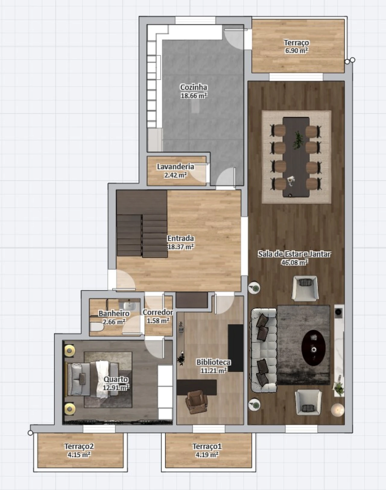 Apartamento T4 para Venda em Loule (São Sebastião) Planta 3
