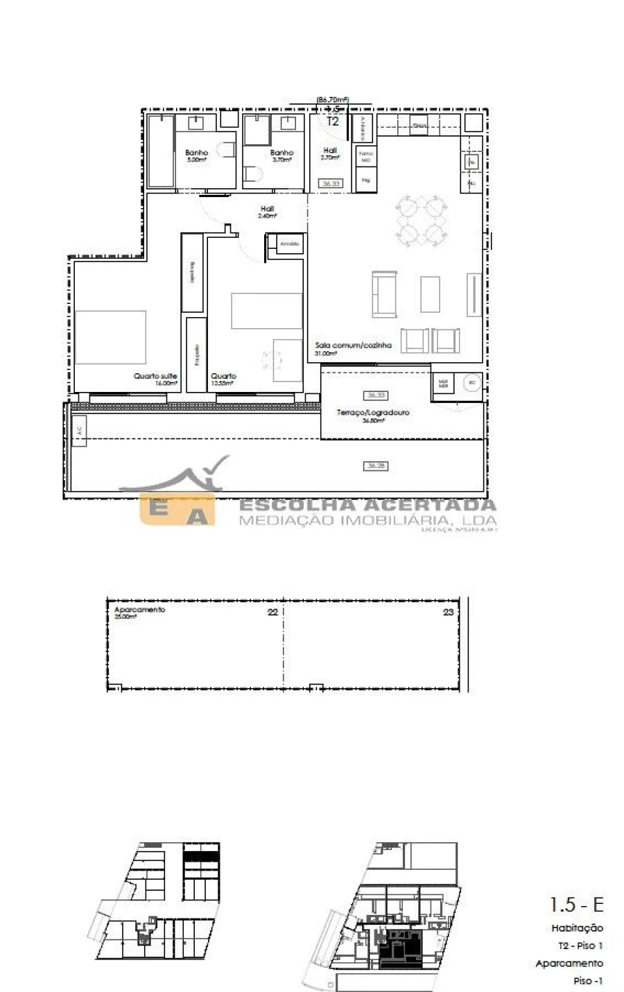 Apartamento T2 para Venda em Gulpilhares e Valadares Foto 16