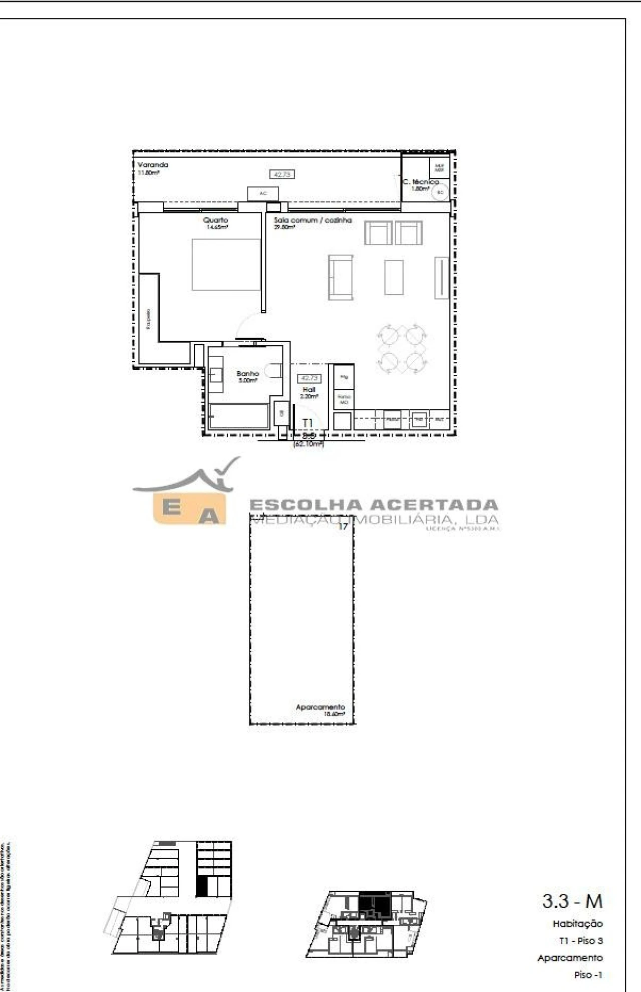 Apartamento T1 para Venda em Gulpilhares e Valadares Foto 15