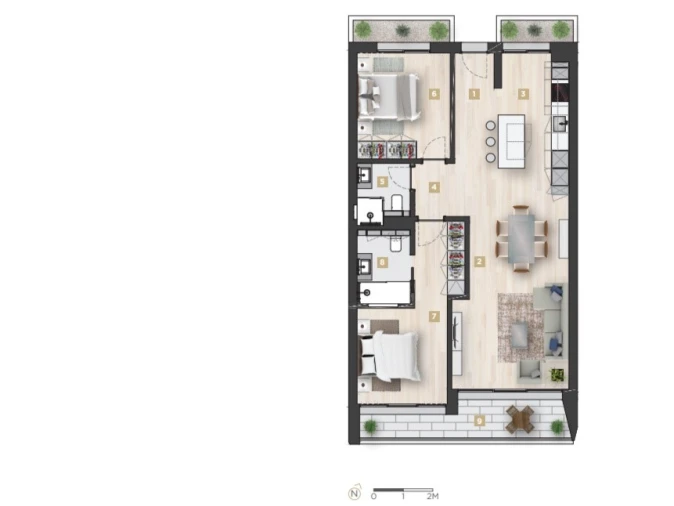 Apartamento T2 para Venda em Santo Antonio Planta 1
