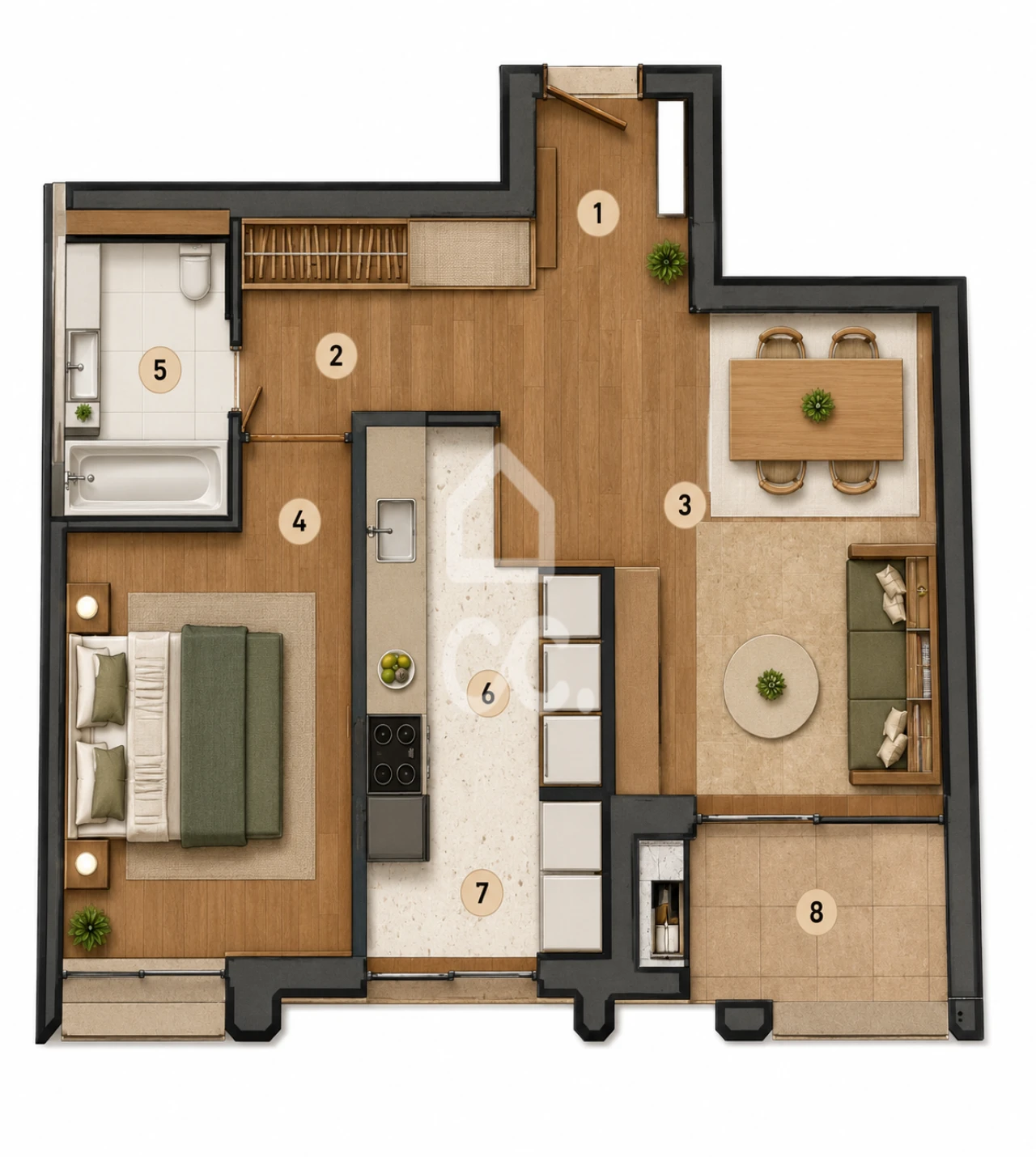 Apartamento T1 para Venda em Custoias Foto 3