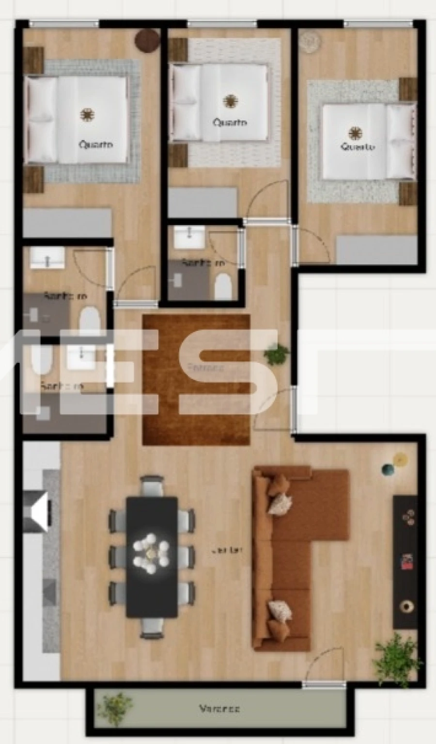 Apartamento T3 para Venda em Benfica Planta 1