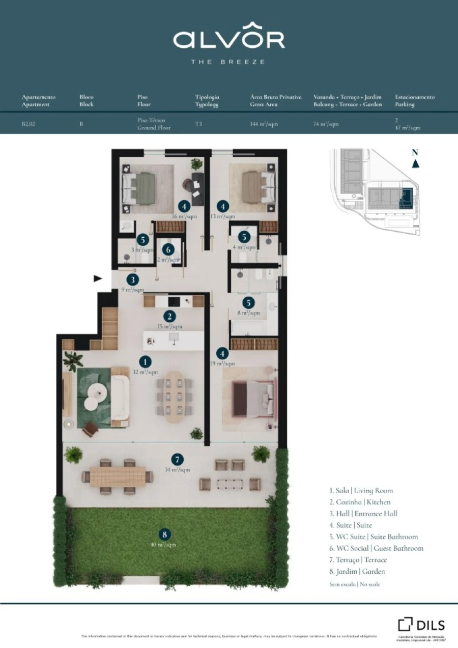 Apartamento T3 para Venda em Alvor Planta 1