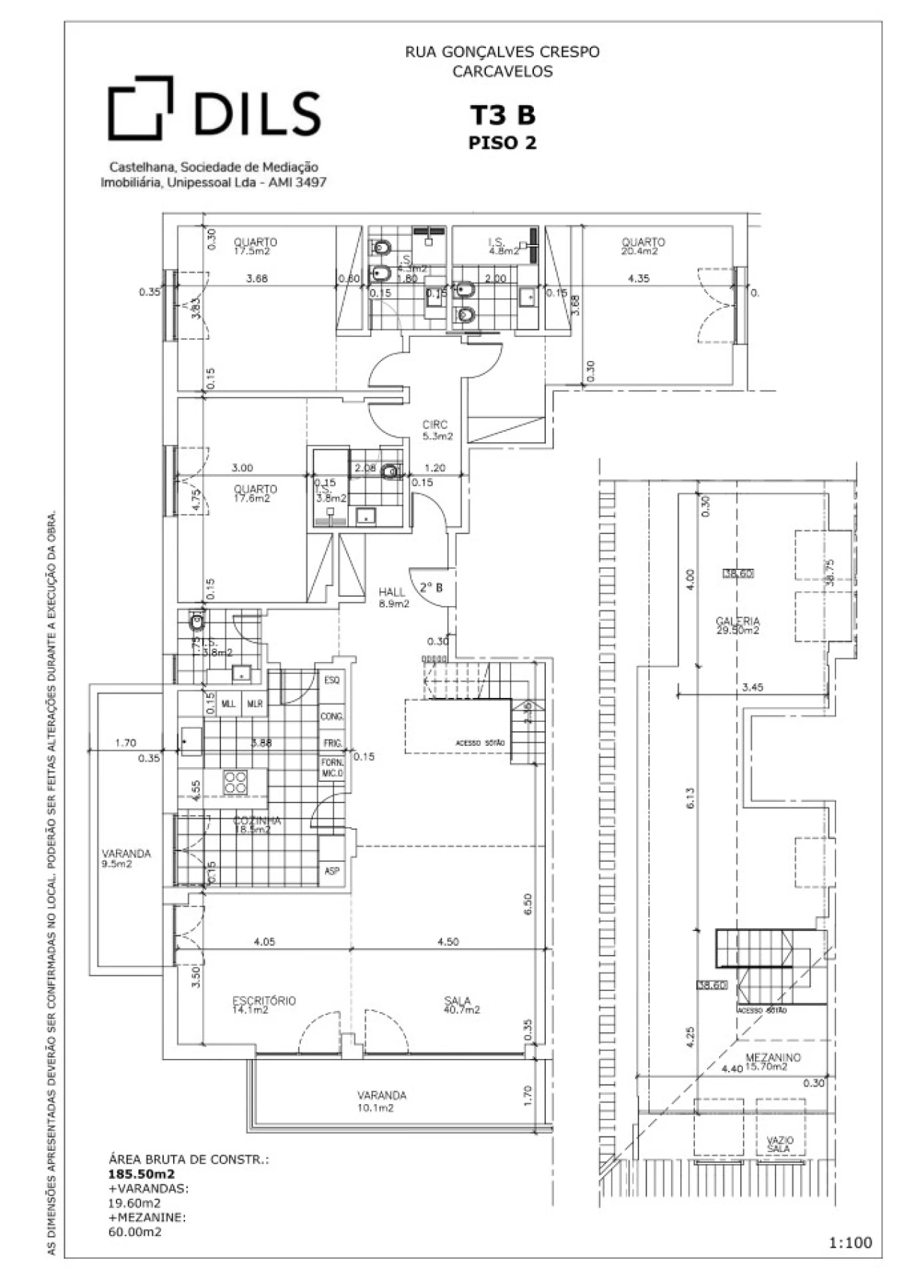 Apartamento T3 para Venda em Carcavelos e Parede Planta 2