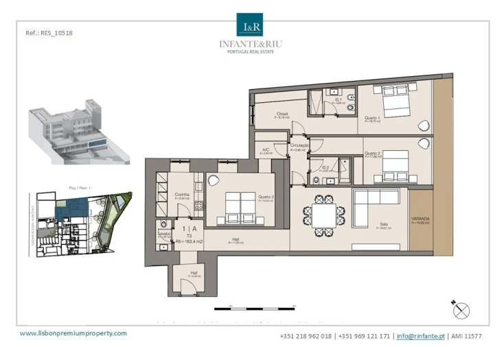 Apartamento T3 para Venda em Estrela Planta 1