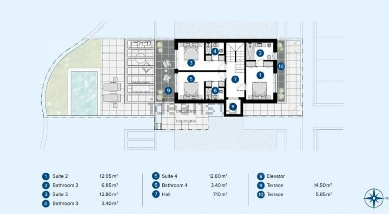 Moradia T4 para Venda em Santa Barbara de Nexe Planta 2