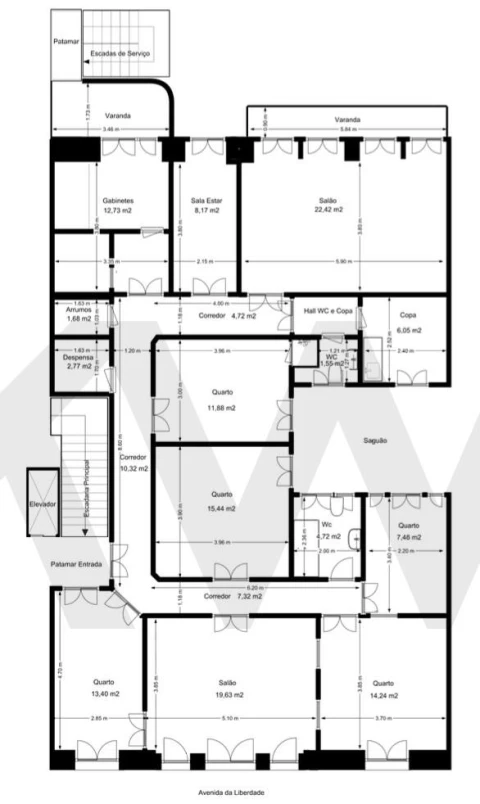 Apartamento T8 para Arrendamento em Santo António