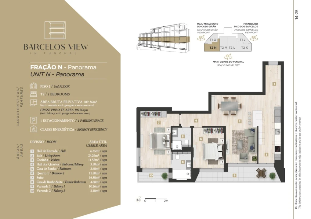 Apartamento T2 para Venda em Santo Antonio Planta 2