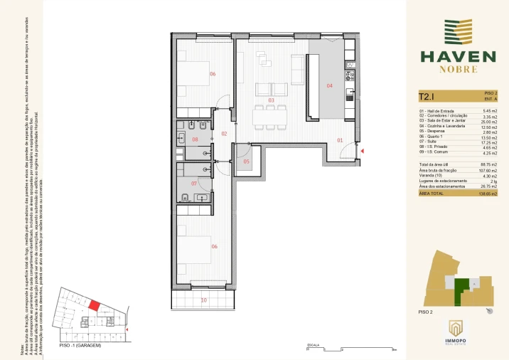 Apartamento T2 para Venda em Silvares, Pias, Nogueira e Alvarenga Planta 1