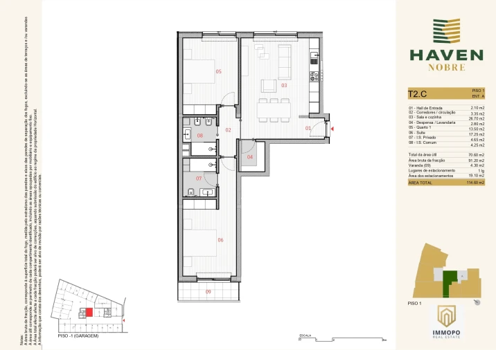 Apartamento T2 para Venda em Silvares, Pias, Nogueira e Alvarenga Planta 1