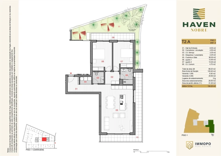 Apartamento T2 para Venda em Silvares, Pias, Nogueira e Alvarenga Planta 1