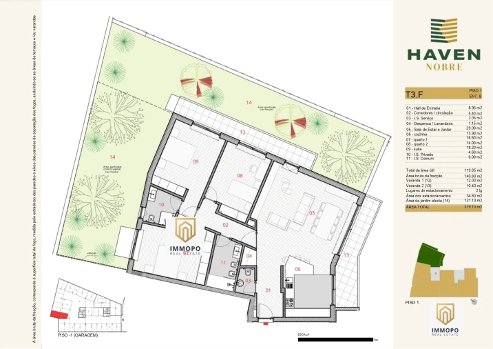 Apartamento T3 para Venda em Silvares, Pias, Nogueira e Alvarenga Planta 1