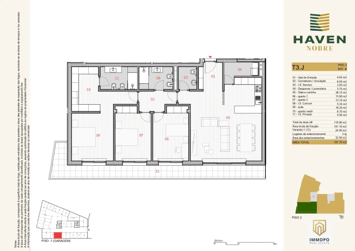 Apartamento T3 para Venda em Silvares, Pias, Nogueira e Alvarenga Planta 1