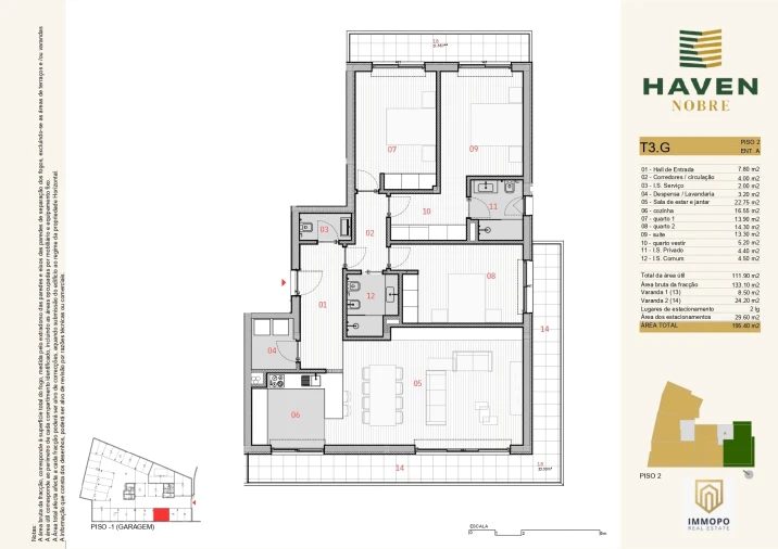 Apartamento T3 para Venda em Silvares, Pias, Nogueira e Alvarenga Planta 1