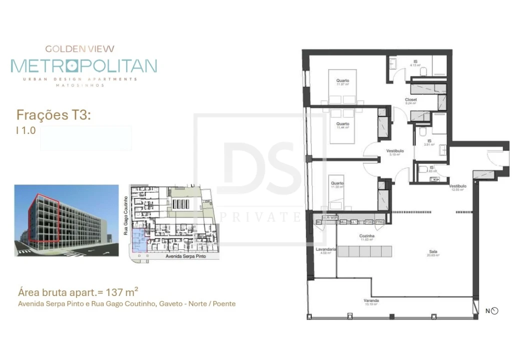 Apartamento T3 para Venda em Matosinhos e Leça da Palmeira Foto 13