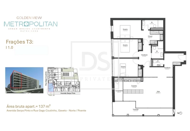 Apartamento T3 para Venda em Matosinhos e Leça da Palmeira Foto 13