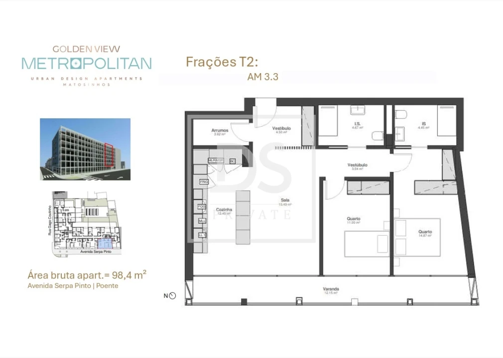 Apartamento T2 para Venda em Matosinhos e Leça da Palmeira Foto 8