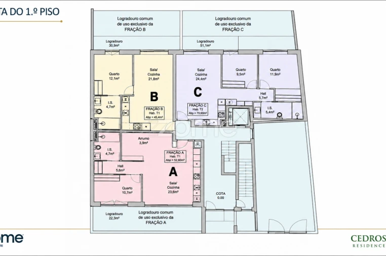 Apartamento T2 para Venda em Ramalde Planta 1