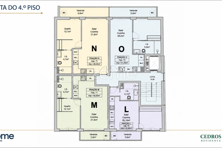 Apartamento T1 para Venda em Ramalde Planta 1