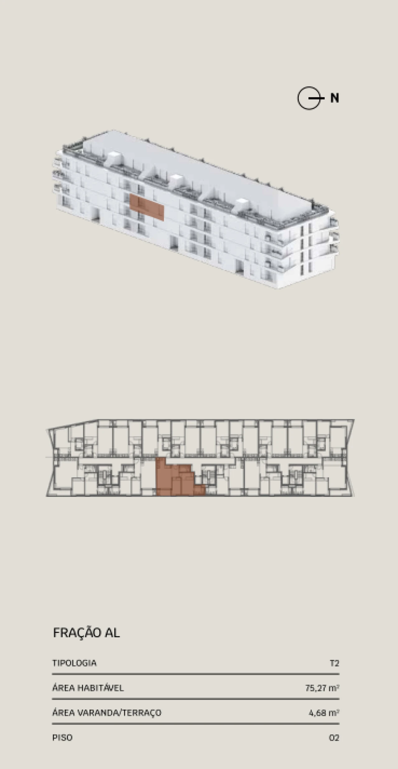 Apartamento T2 para Venda em Glória e Vera Cruz Planta 2