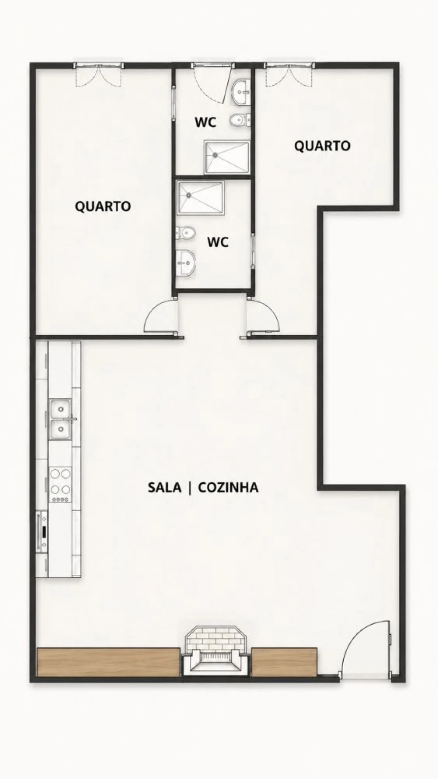 Apartamento T2 para Venda em Nossa Senhora da Conceição, São Brás dos Matos, Juromenha Planta 1