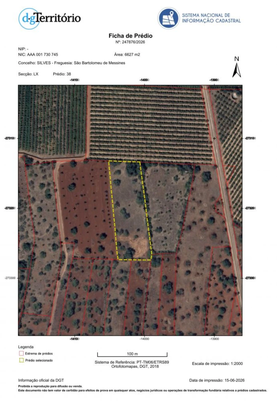 Terreno para Venda em São Bartolomeu de Messines Planta 1