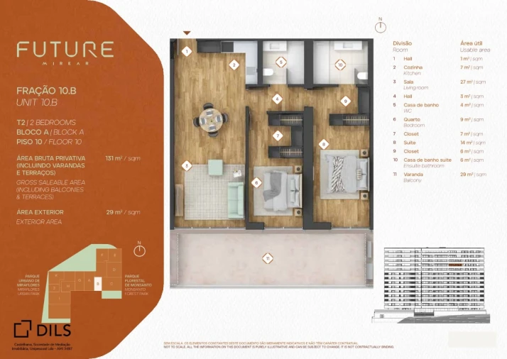 Apartamento T2 para Venda em Algés, Linda-A-Velha e Cruz Quebrada-Dafundo Planta 1