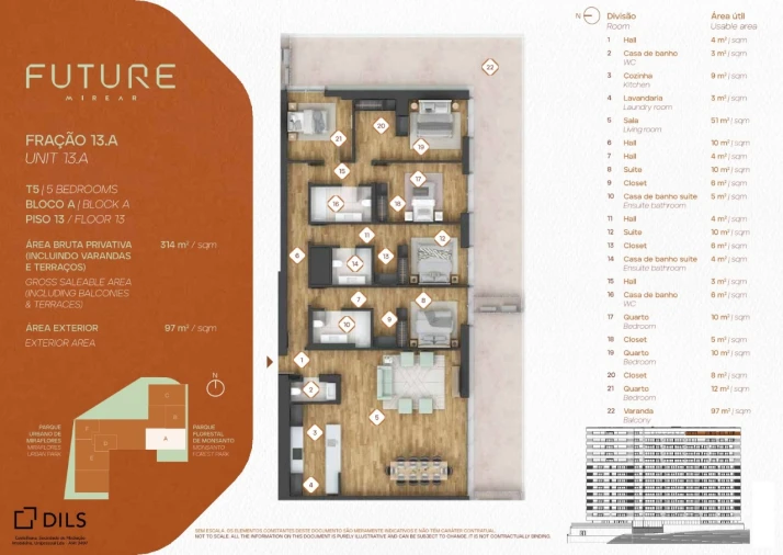 Apartamento T5 para Venda em Algés, Linda-A-Velha e Cruz Quebrada-Dafundo Planta 1