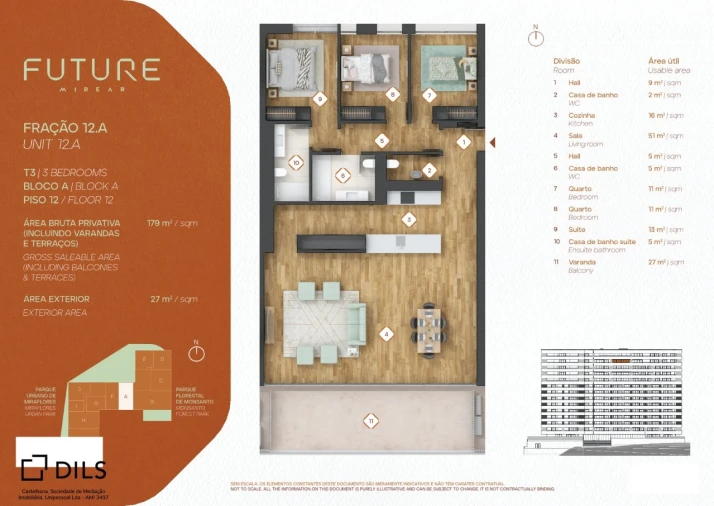 Apartamento T3 para Venda em Algés, Linda-A-Velha e Cruz Quebrada-Dafundo Planta 1