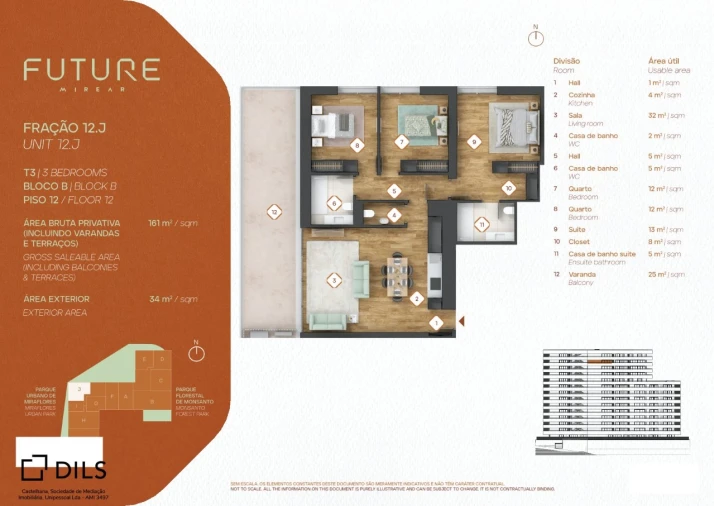 Apartamento T3 para Venda em Algés, Linda-A-Velha e Cruz Quebrada-Dafundo Planta 1
