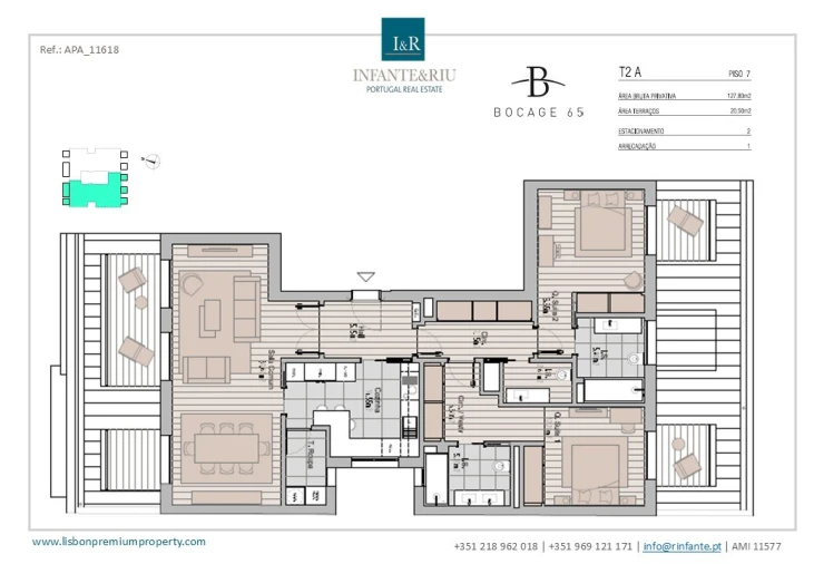 Apartamento T2 para Venda em Avenidas Novas Planta 1