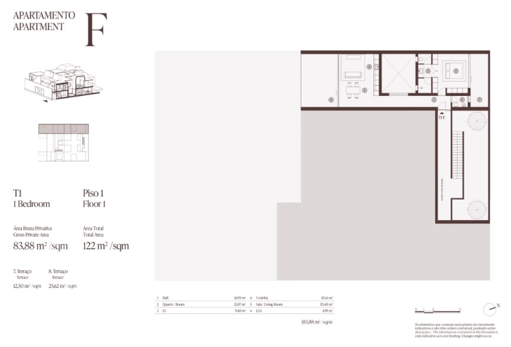 Apartamento T1 para Venda em Castro Marim Planta 1