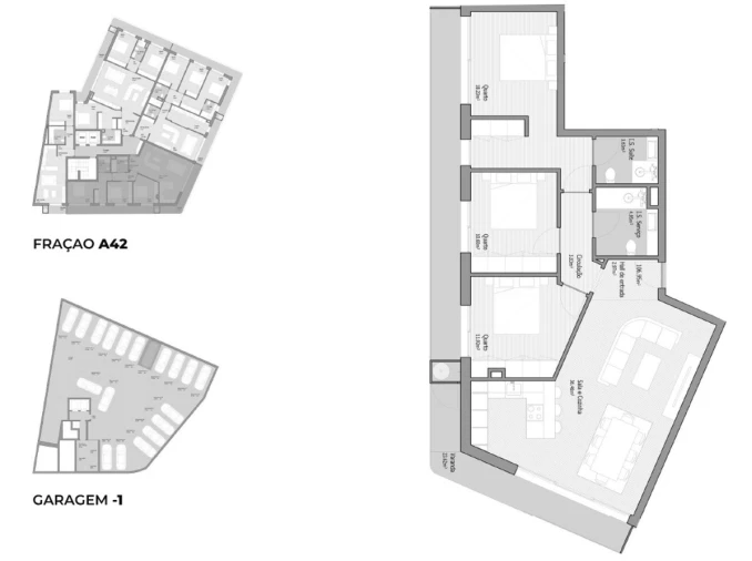 Apartamento T3 para Venda em Bougado (São Martinho e Santiago) Planta 1