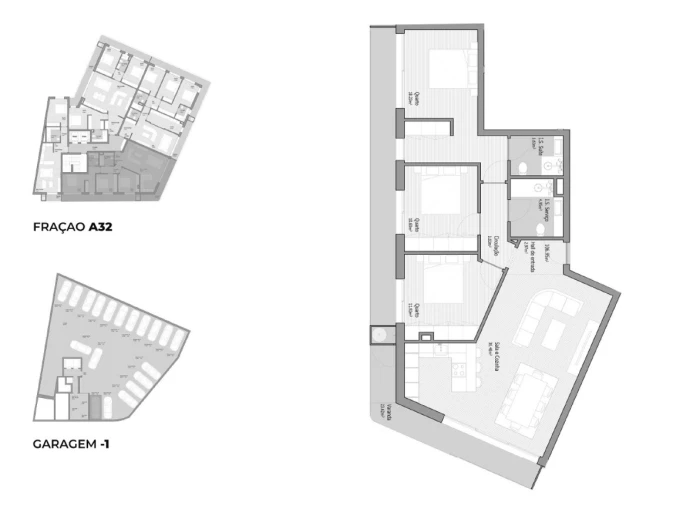 Apartamento T3 para Venda em Bougado (São Martinho e Santiago) Planta 1