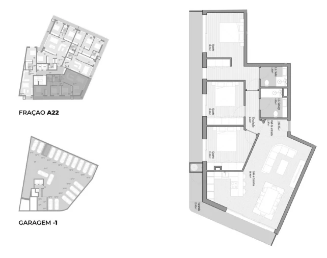 Apartamento T3 para Venda em Bougado (São Martinho e Santiago) Planta 1