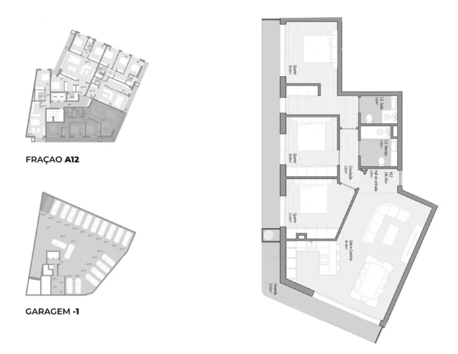 Apartamento T3 para Venda em Bougado (São Martinho e Santiago) Planta 1