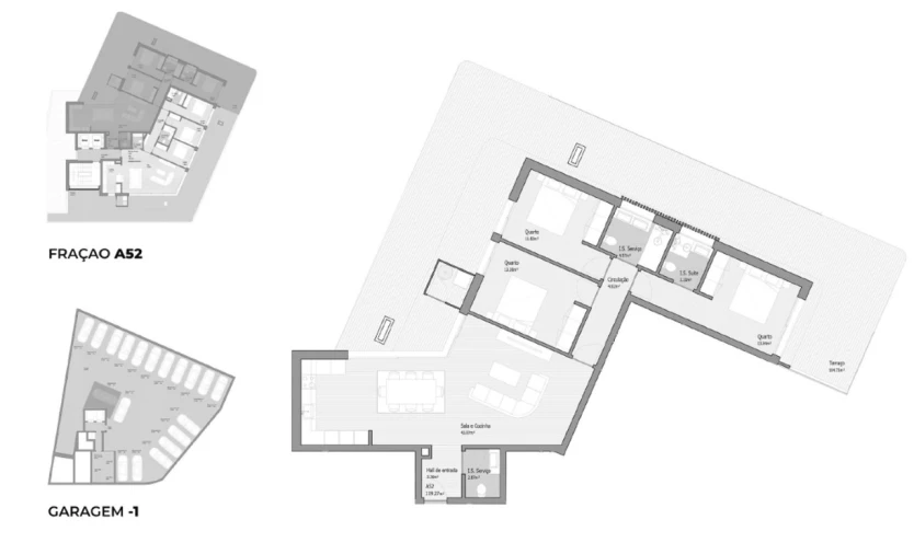 Apartamento T3 para Venda em Bougado (São Martinho e Santiago) Planta 1