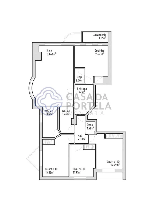 Apartamento T3 para Venda em Mafamude e Vilar do Paraíso