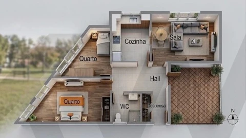 Apartamento T2 para Venda em Cabeça Santa
