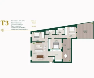 Apartamento T3 para Venda em Santo António