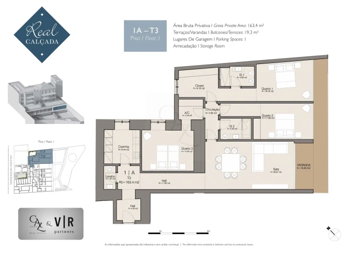 Apartamento T3 para Venda em Estrela Planta 1