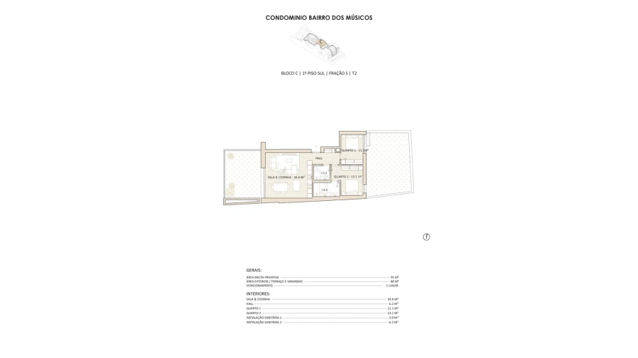 Apartamento T2 para Venda em Lordelo do Ouro e Massarelos Planta 1